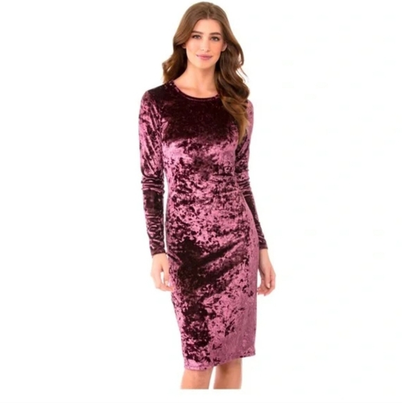 MICHAEL Michael Kors Dresses & Skirts - Michael Michael Kors Panne velvet crew dress Merlot size Large